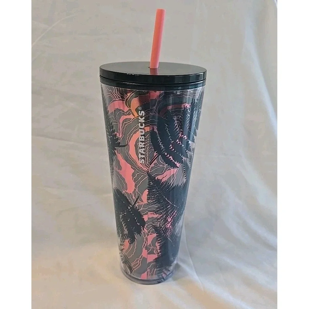 Starbucks Fall 2022 Ocean Fern Cold Cup 24oz. Tumbler with Straw Venti New